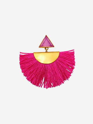 pink mini fan earrings