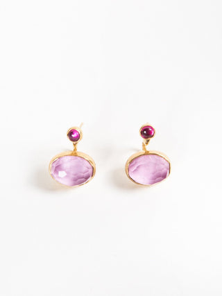double ruby earrings