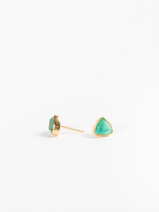 green agate silk earrings