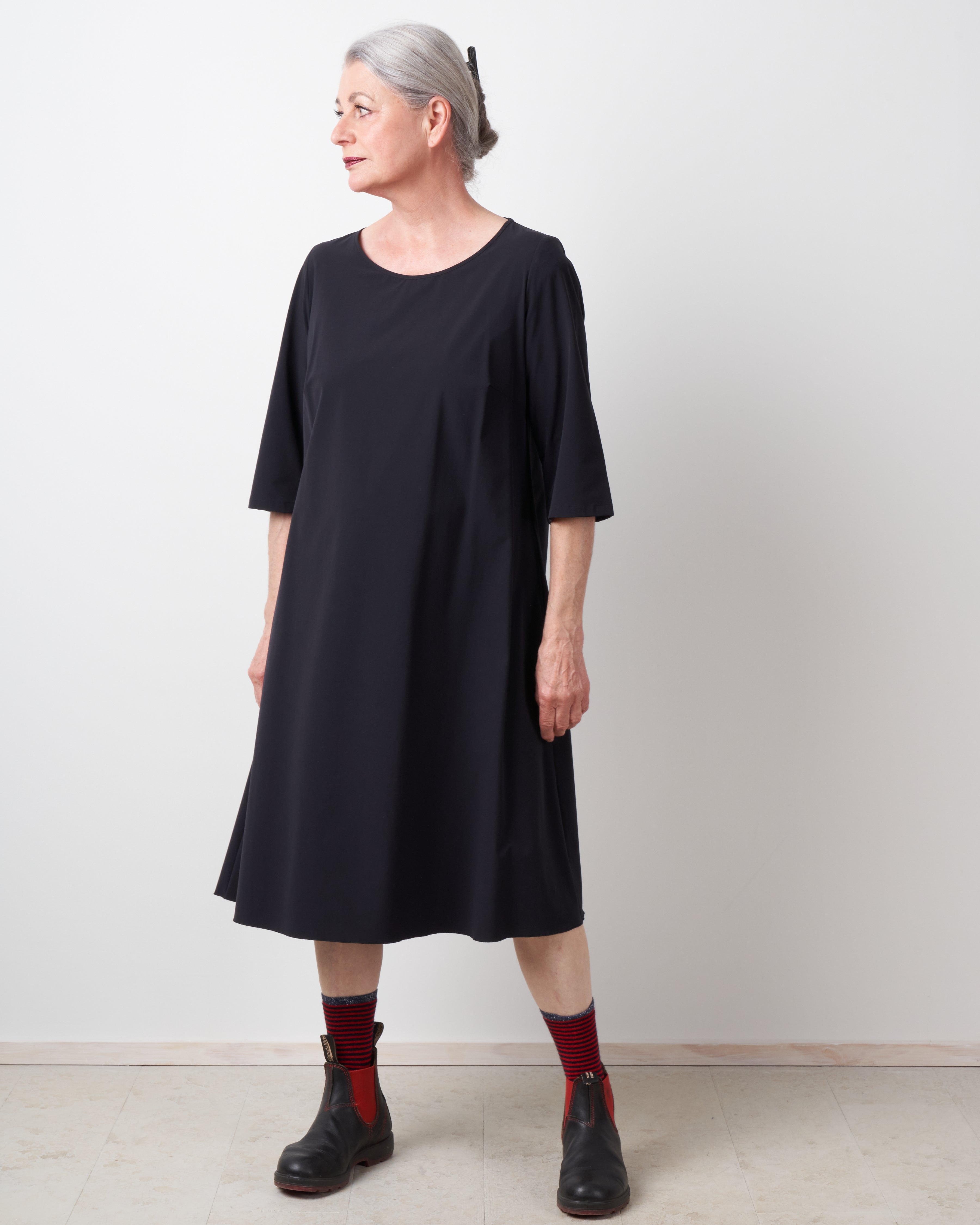 Katharina Hovman 3/4 Sleeve Knit Dress Black  scarpa