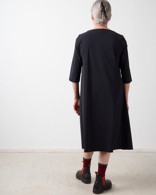 3/4 sleeve knit dress - black