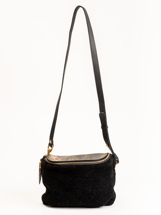 mini windbourne bag - shearling black peony