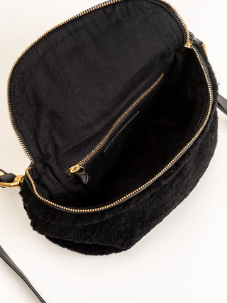 mini windbourne bag - shearling black peony