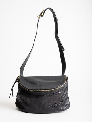 furtivo belt bag - black snake skin