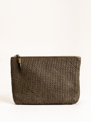 medium pouch - olive woven