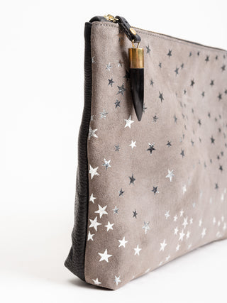 medium pouch - taupe star