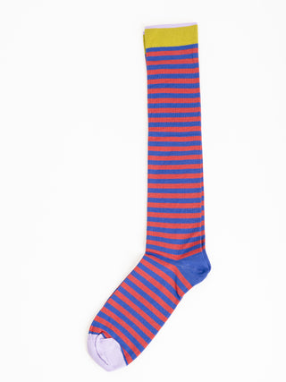 knee high socks - matisse w/ red/cobalt stripe
