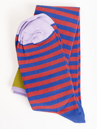 knee high socks - matisse w/ red/cobalt stripe