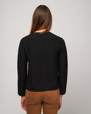 knitted crewneck sweater - black