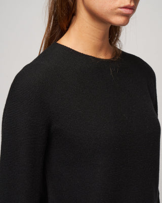 knitted crewneck sweater - black