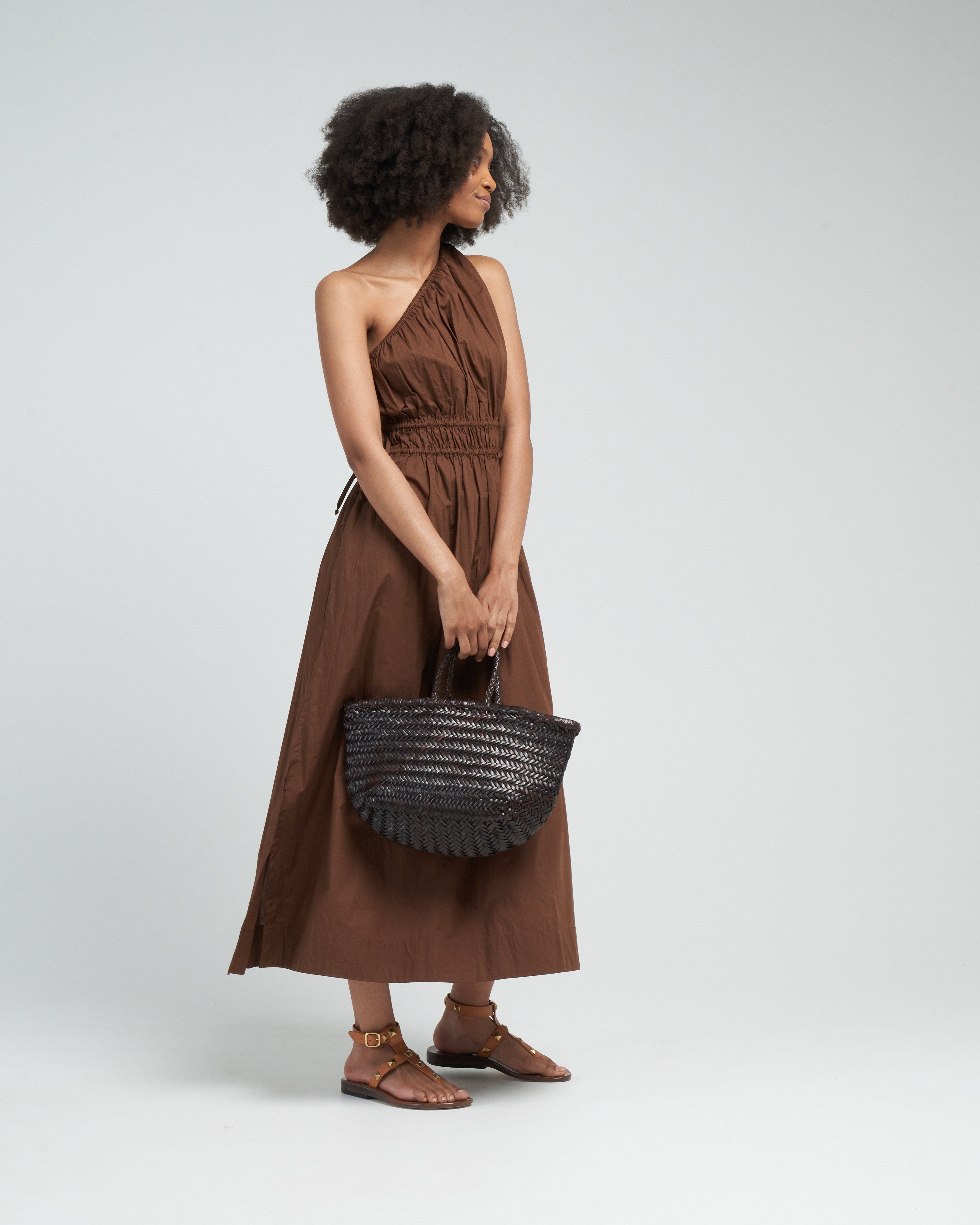 Faithfull La Ora Midi Dress Chocolate Faithfull La Ora Midi Dress Chocolate