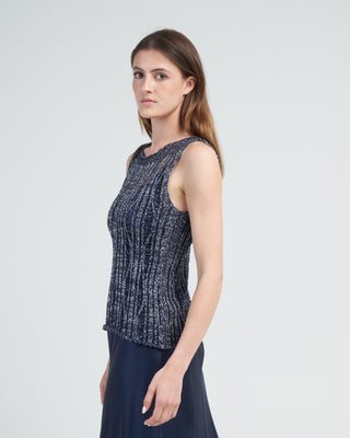 lace knit tank - midnight