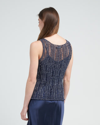 lace knit tank - midnight