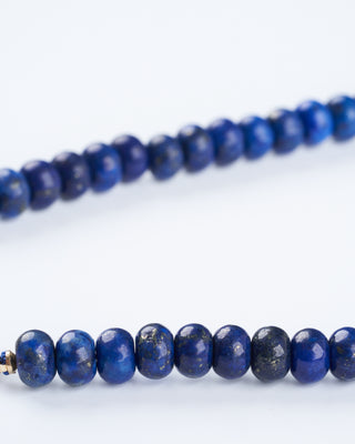 lapis beaded pathway necklace 19/20" - 14k yellow gold