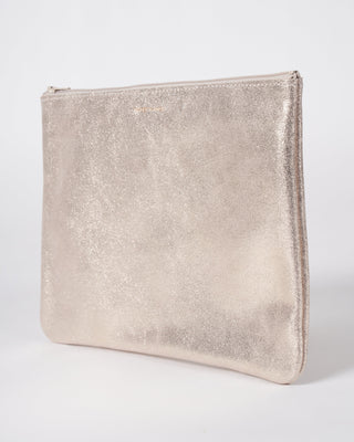 large zip pouch - sparkle champagne