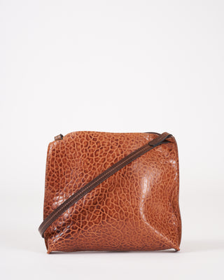 large strappy pouch - nutmeg pebbled sheepskin