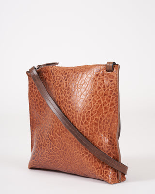 large strappy pouch - nutmeg pebbled sheepskin