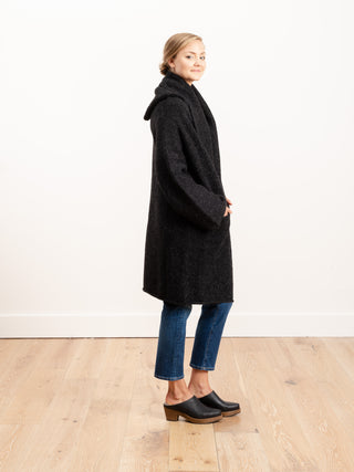 capote coat - black melange