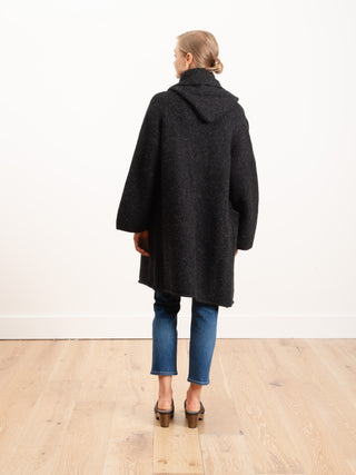 capote coat - black melange