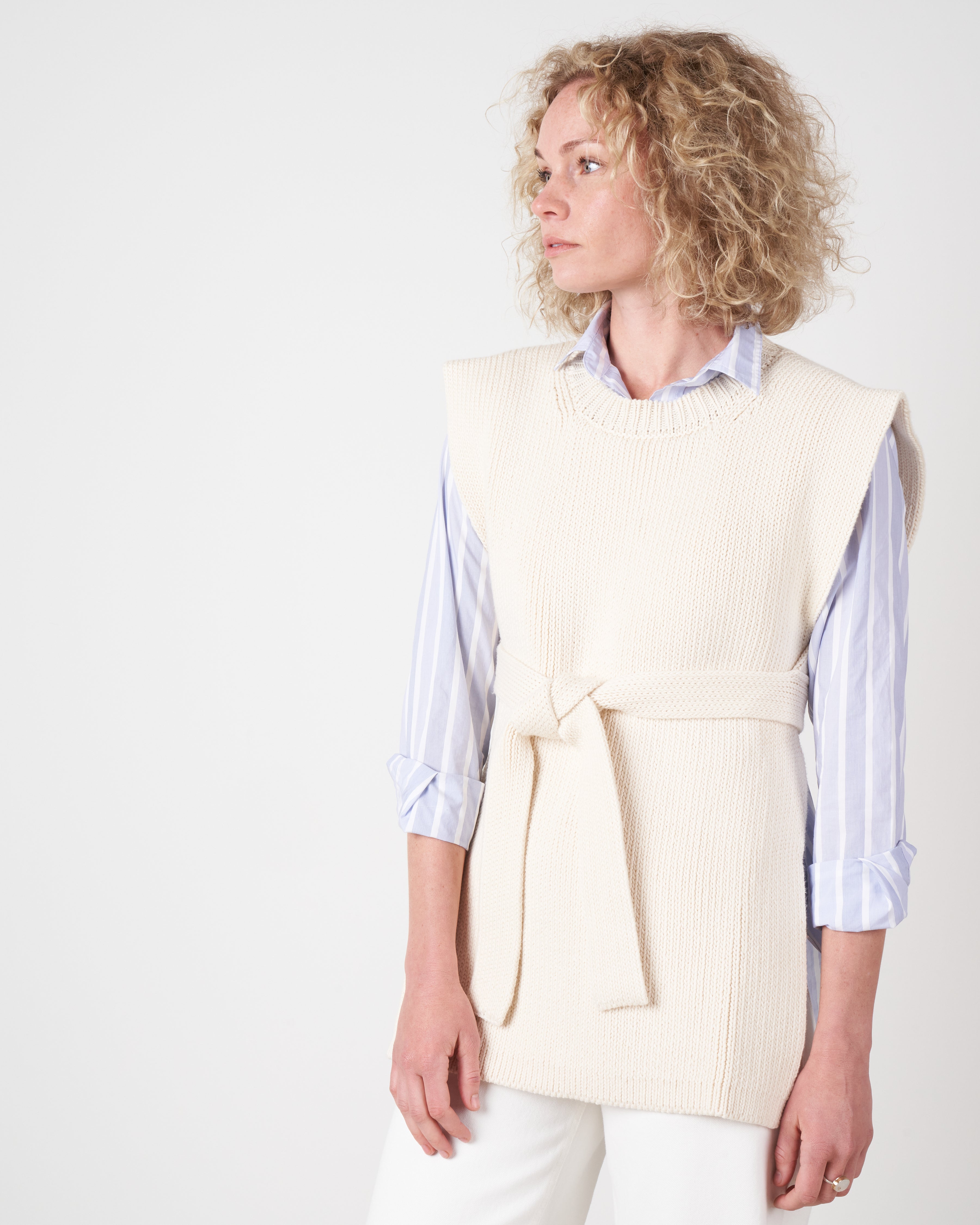 Lauren Manoogian Interlock Apron Top Raw White