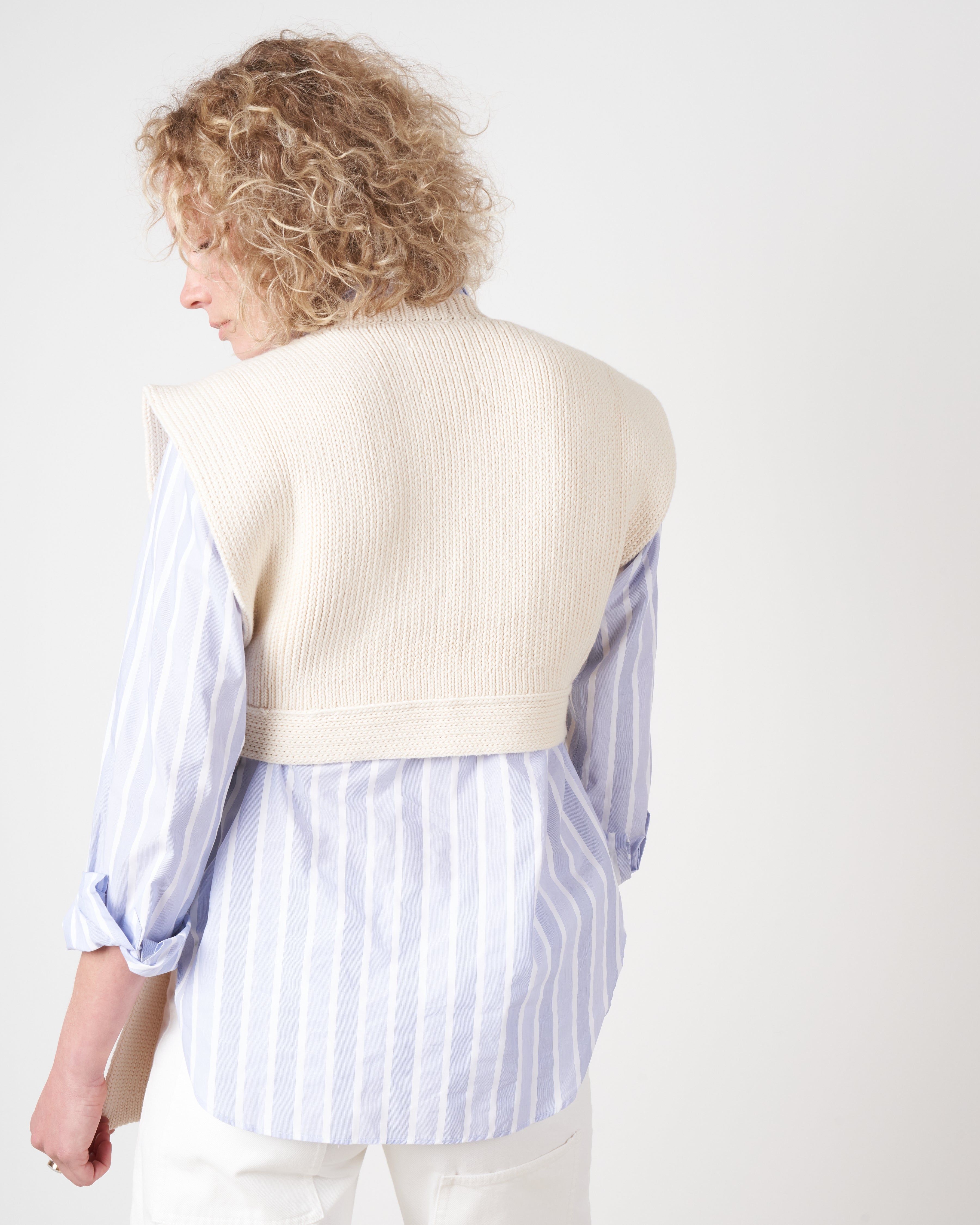 interlock apron top - raw white