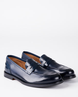 leather loafer/rubber sole - batik blue leather