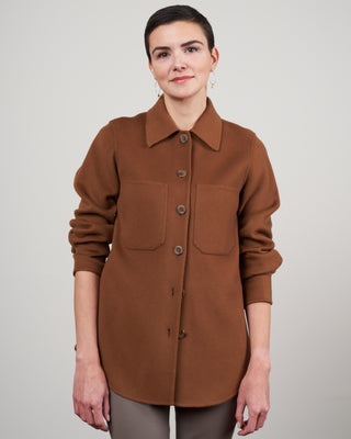 florentine cashmere shirt jacket - camel