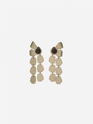 petal earrings - charcoal