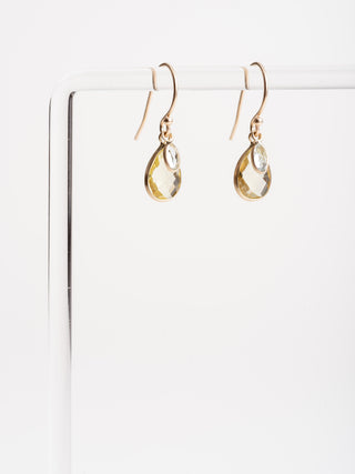 lemon quartz/aquamarine earrings