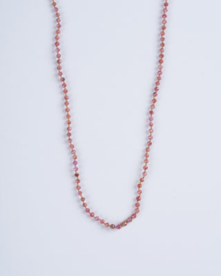 1.5mm ruby & pink sapphire necklace w/button closure - ruby and sapphire