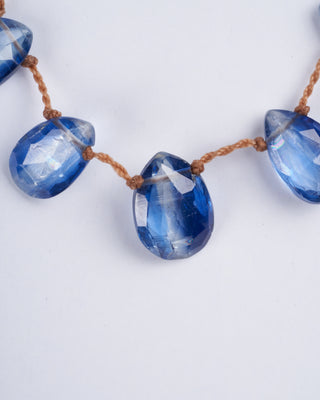 11 stone kyanite tassel necklace - stone