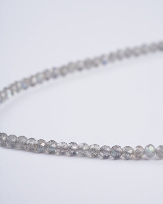 15" unknotted labradorite necklace w/ 9k clasp - stone