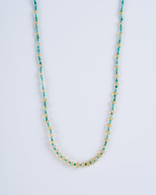15" unknotted turquoise necklace w/ 9k gold clasp