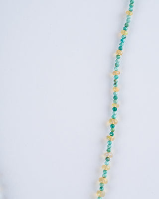 15" unknotted turquoise necklace w/ 9k gold clasp