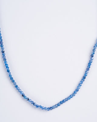 15" unknotted kyanite necklace w/ 9k gold clasp