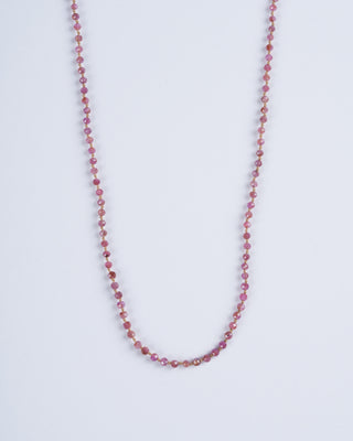 1mm pink sapphire necklace w/ 9k gold closure