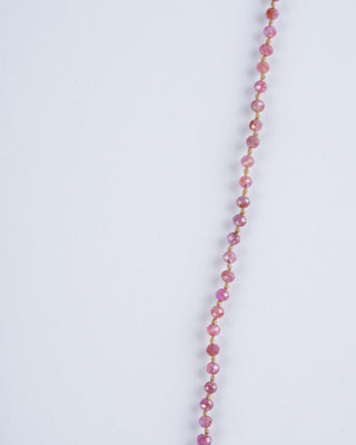1mm pink sapphire necklace w/ 9k gold closure