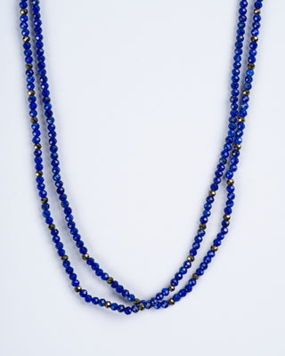 30" lapis / pyrite strand necklace
