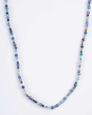30" unknotted kyanite necklace w/ 9k clasp - stone