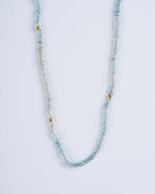 32" aquamarine 18k gold necklace
