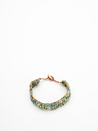 five line button bracelet - turquoise
