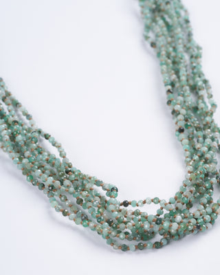 9 line emerald adjustable necklace - green