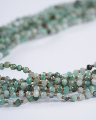 9 line emerald adjustable necklace - green