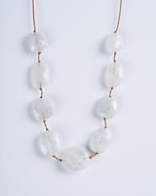 9 pebble moonstone floating necklace