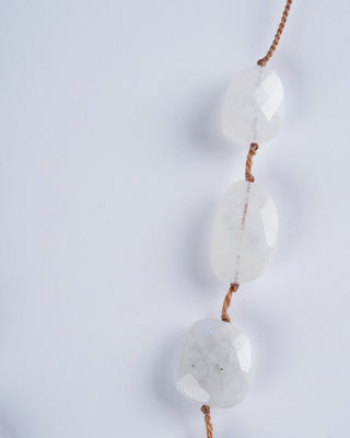9 pebble moonstone floating necklace
