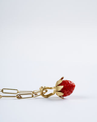 strawberry pendant - coral