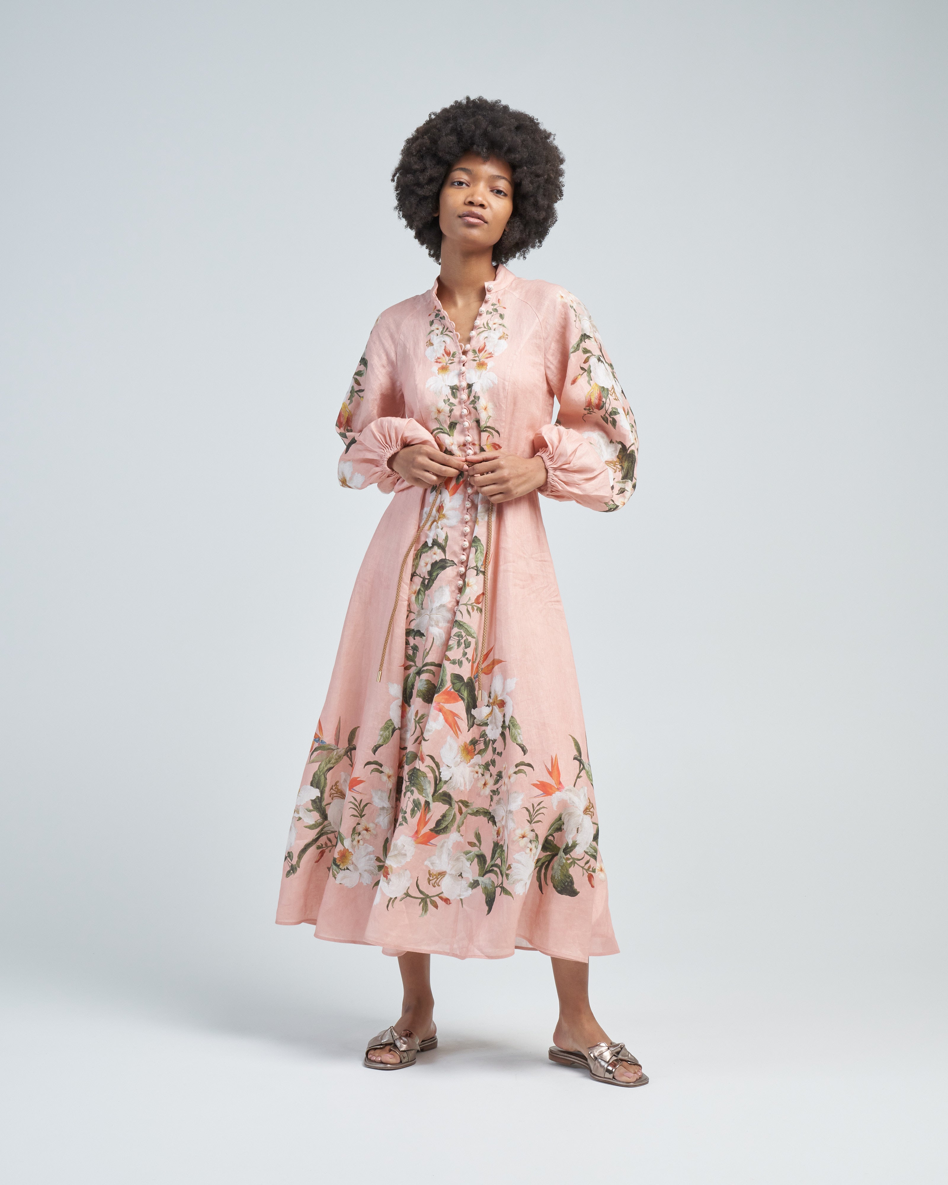 pink palm dress Yours Women's Plus Size Hot Pink Palm Print Button Front Maxi Dress Size 18-20