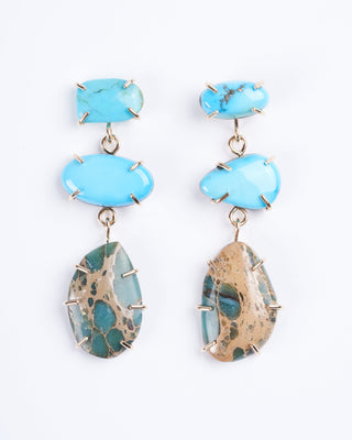 limited edition turquoise and variscite earring - blue