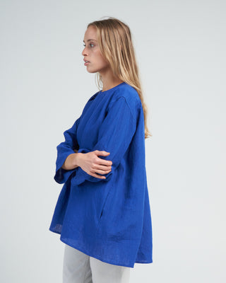 linen placket pullover top - touareg