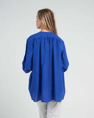 linen placket pullover top - touareg